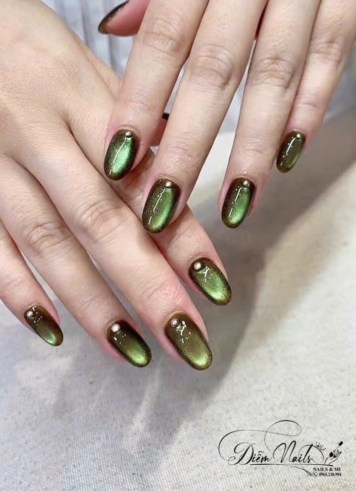 Nail mắt mèo xanh rêu